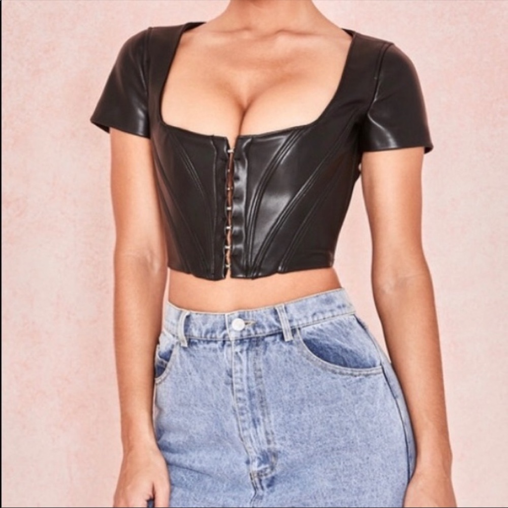Leather crop top